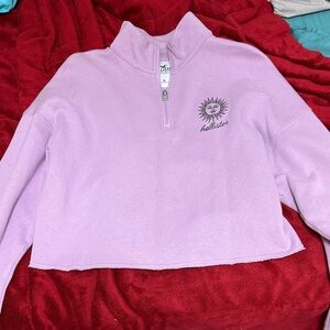 Hollister Light Purple Quarter-Zip Pullover